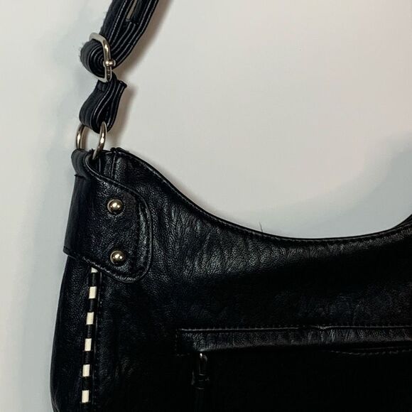 Jessica Simpson black white shoulder purse - Picture 2 of 9